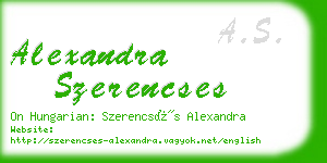 alexandra szerencses business card